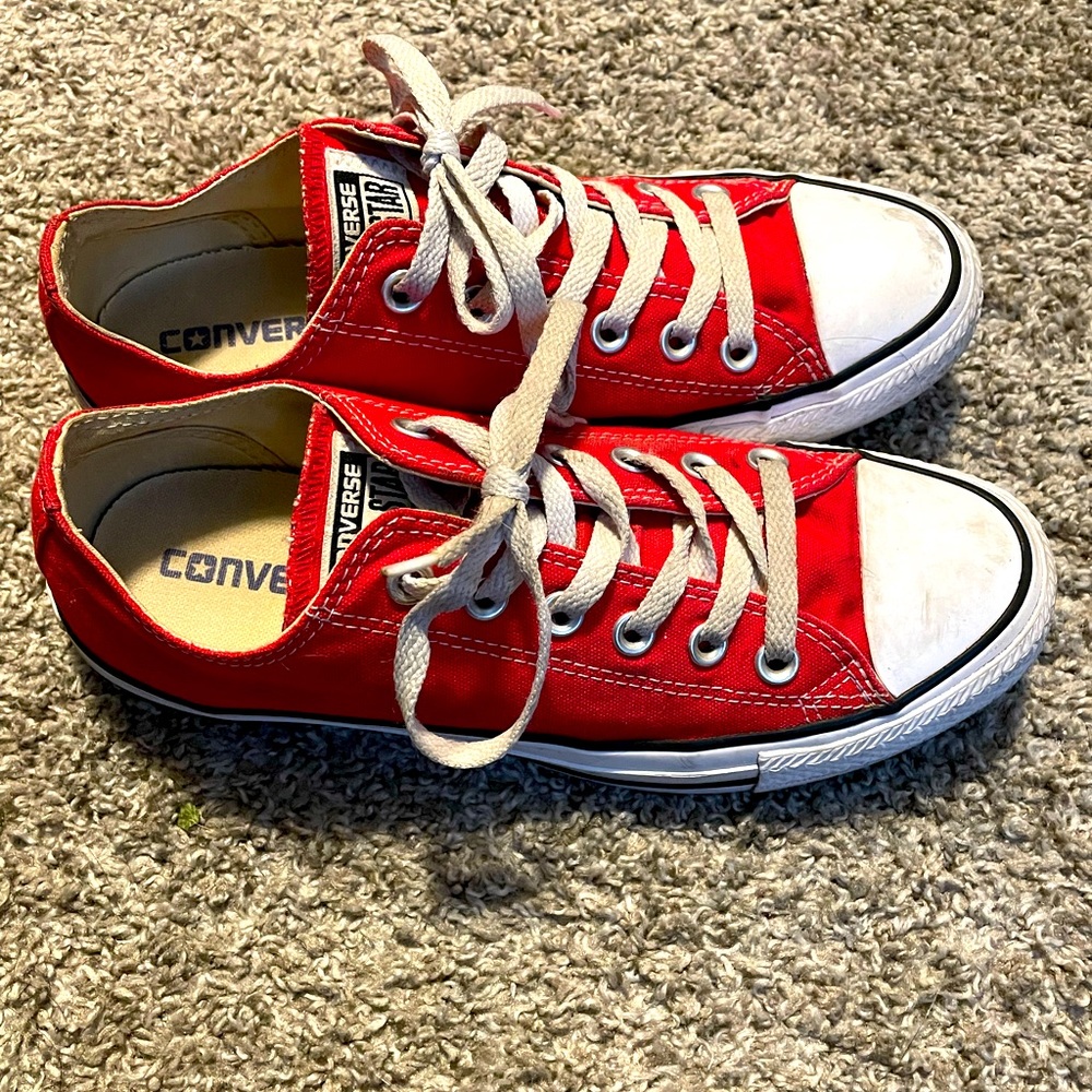 Red Converse shoes